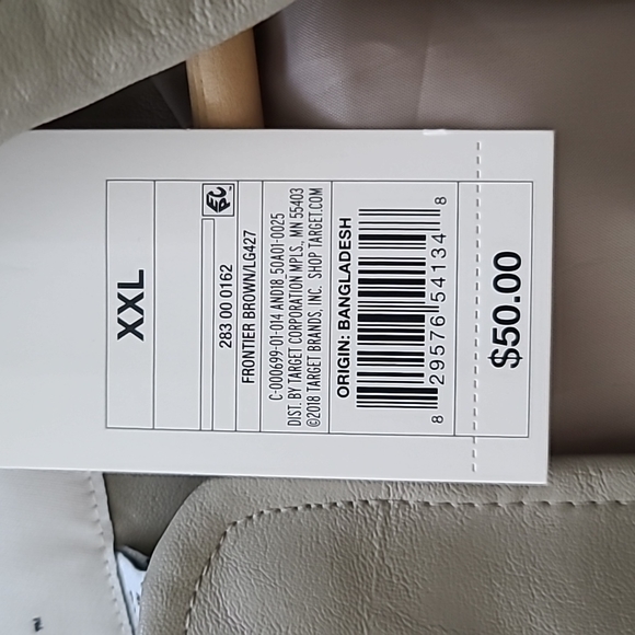 Faux leather belted Anorak jacket tan taupe Womens XXL - Picture 7 of 7